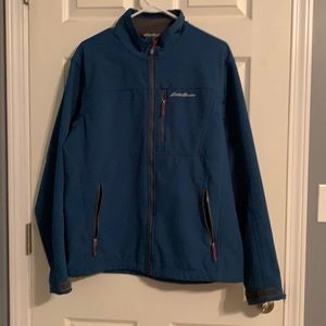 Eddie Bauer Men Wind Resistant Jacket Blue Large